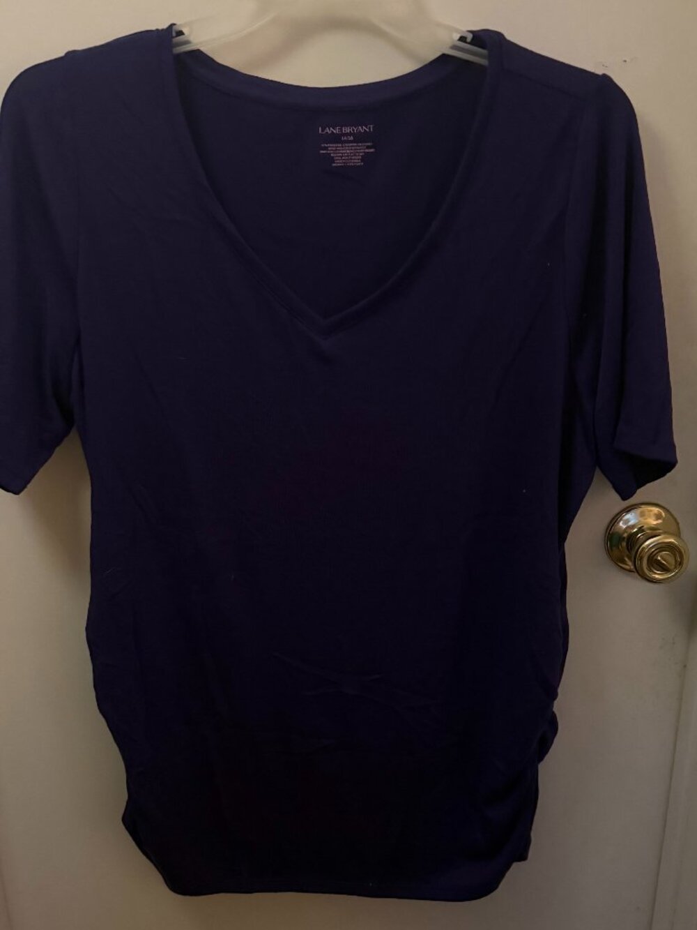 Lane Bryant Purple V-Neck Tee W 24-26